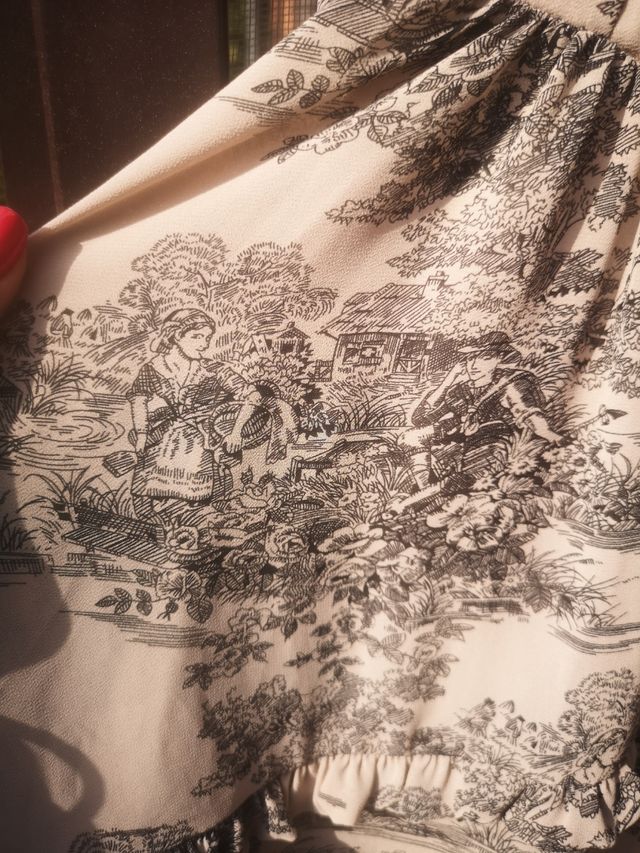 Vestito donna con stampe beige e nere