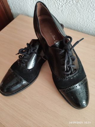 Zapatos Oxford Negros Mujer