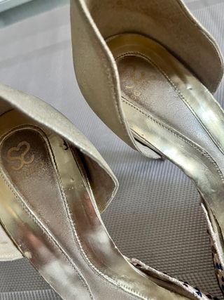 Zapatos de fiesta peep toe beige