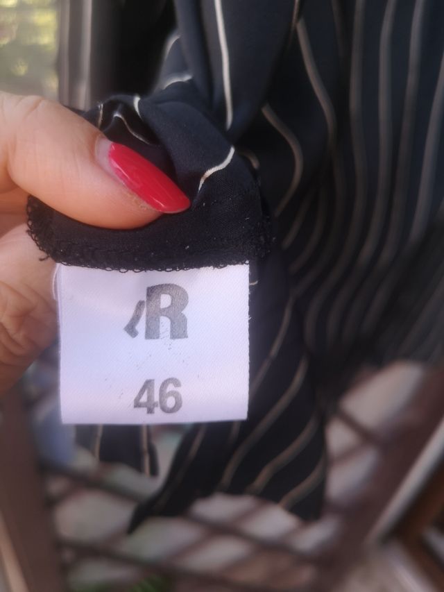 Camicia  seta nera righe avorio