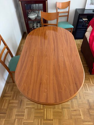 Conjunto mesa y sillas comedor madera