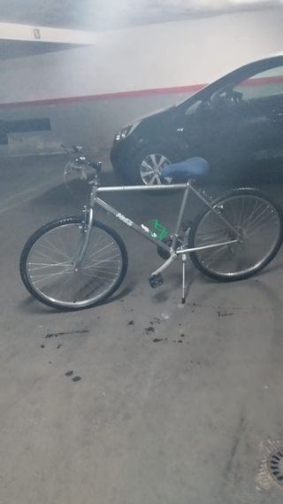 Bicicleta de montaña plateada