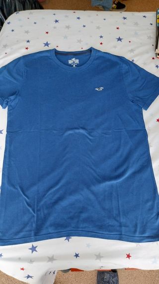 Camiseta Hollister Azul Manga Corta