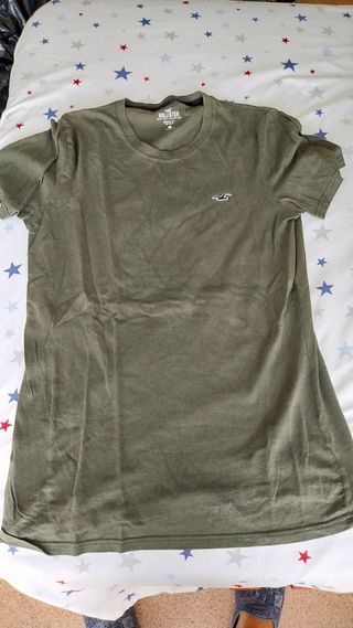 Camiseta Hollister verde manga corta