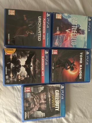 PS4 Juegos: Uncharted, Battlefield V, Tomb Raider,