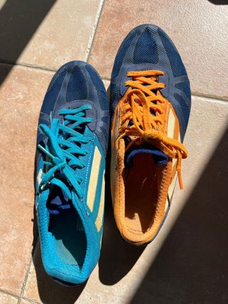 Zapatillas Atletismo Clavos Azul Naranja