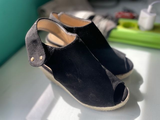 Tacones esparto negros talla 36 sin usar