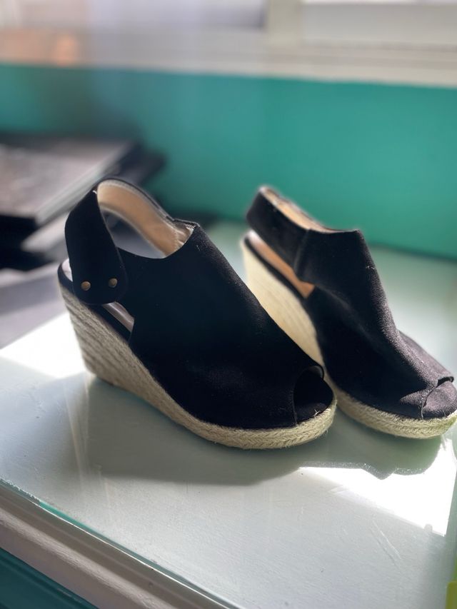 Tacones esparto negros talla 36 sin usar