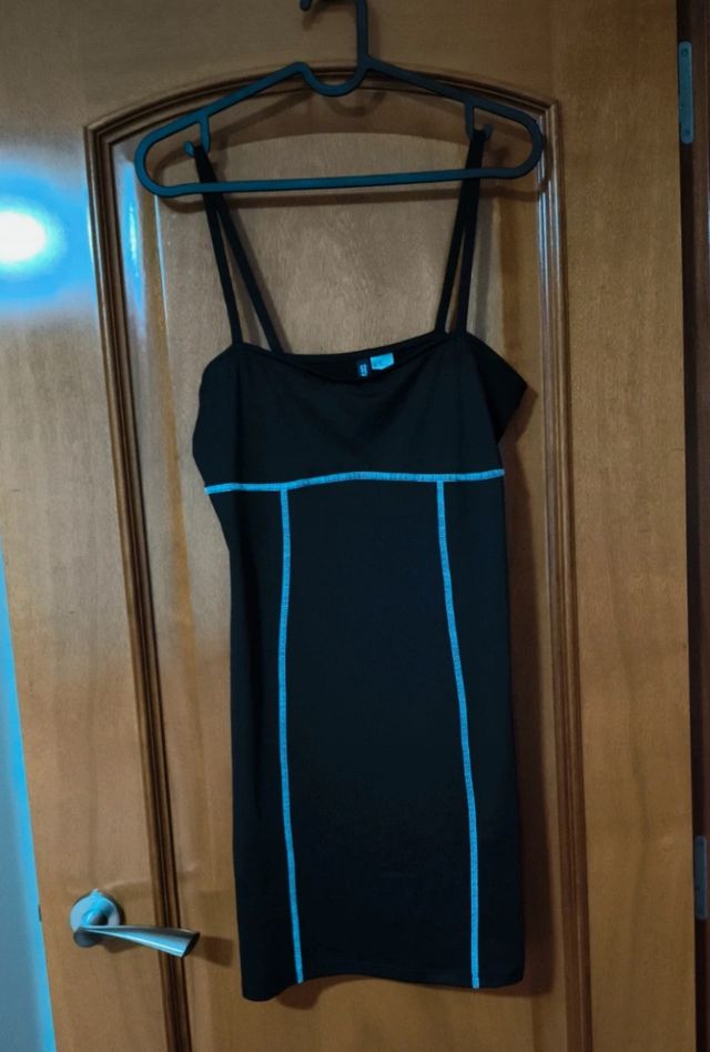Vestido Negro H&M Satén