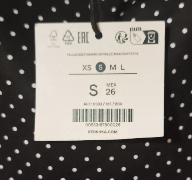 Vestido Bershka Negro Lunares