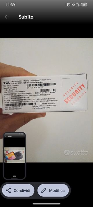 TCL 60R 5G 12gb 128GB Nero