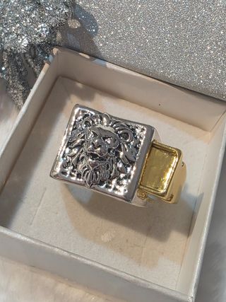 Anillo Secreto Hombre León Plata y Oro