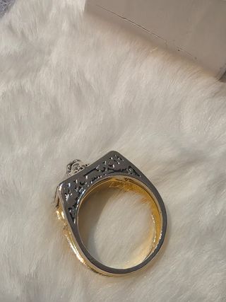 Anillo Secreto Hombre León Plata y Oro
