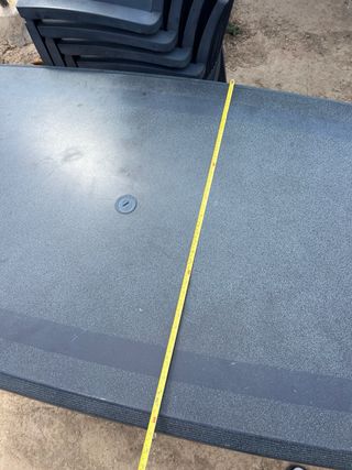 Mesa y 4 sillas de jardín azul