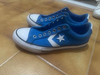 Converse Azules Sin Cordones
