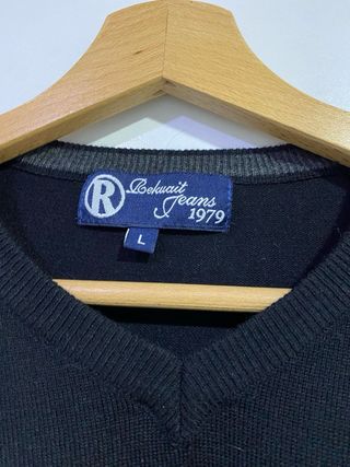 Jersey Rekuait Jeans cuello pico negro Talla L