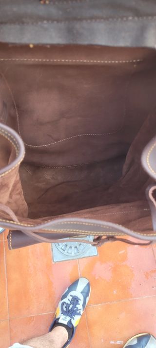Mochila de caza de piel