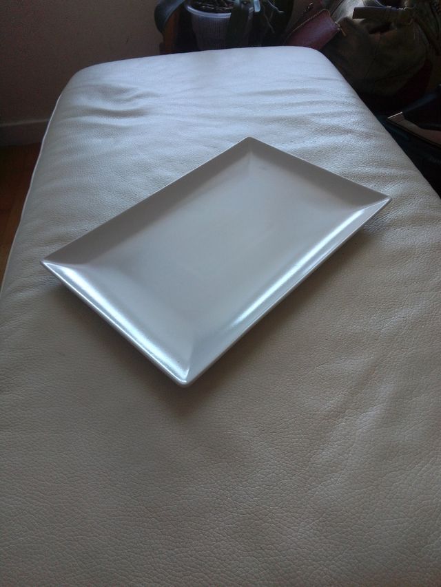 Bandeja Rectangular Blanca aperitivos navidad