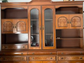 Mueble de Salón Madera y Cristal