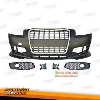 PARAGOLPES AUDI A3 8P LOOK RS3. COLOR CROMO-NEGRO