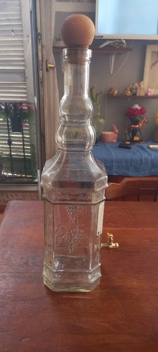 Bottiglia Vetro 5L con Rubinetto Ottone, 60 cm