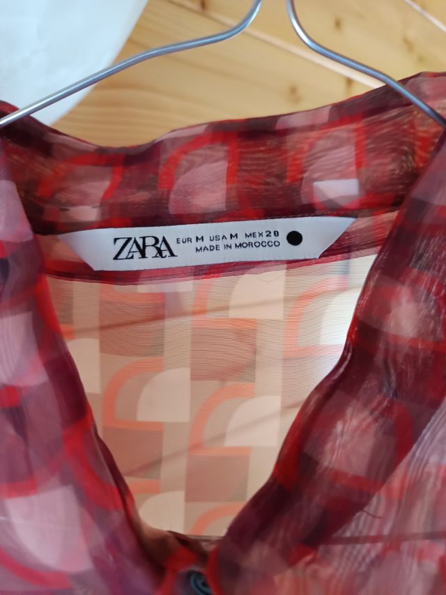 Camicia Zara trasparente fantasia geometrica