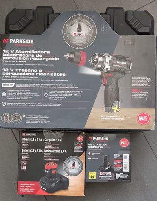 Lote Taladro Percutor 12V Parkside