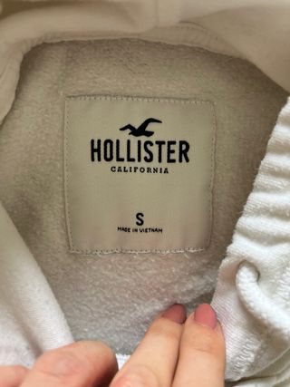 Sudadera Hollister Cropped Blanca Mujer