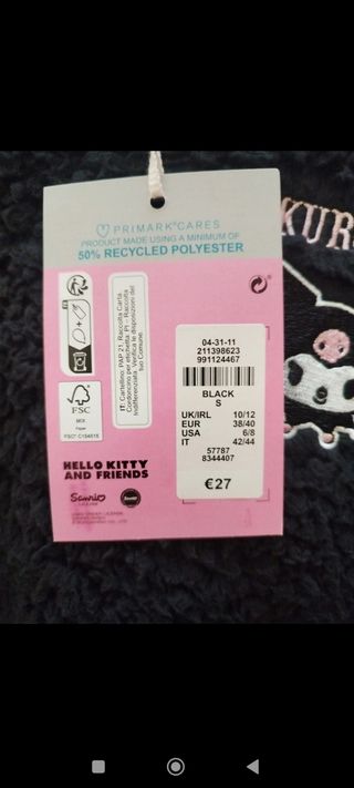 Mono pijama Kuromi negro