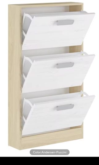 Zapatero 3 Puertas Madera y Plástico