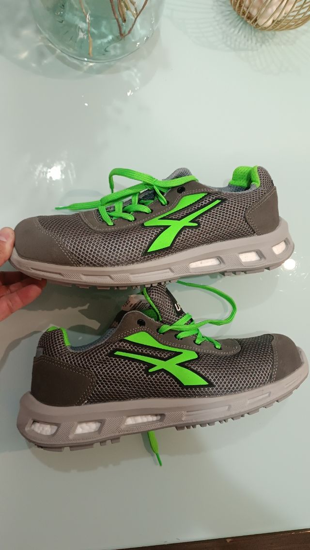 Zapatos de Seguridad U-Power Grises y Verdes
