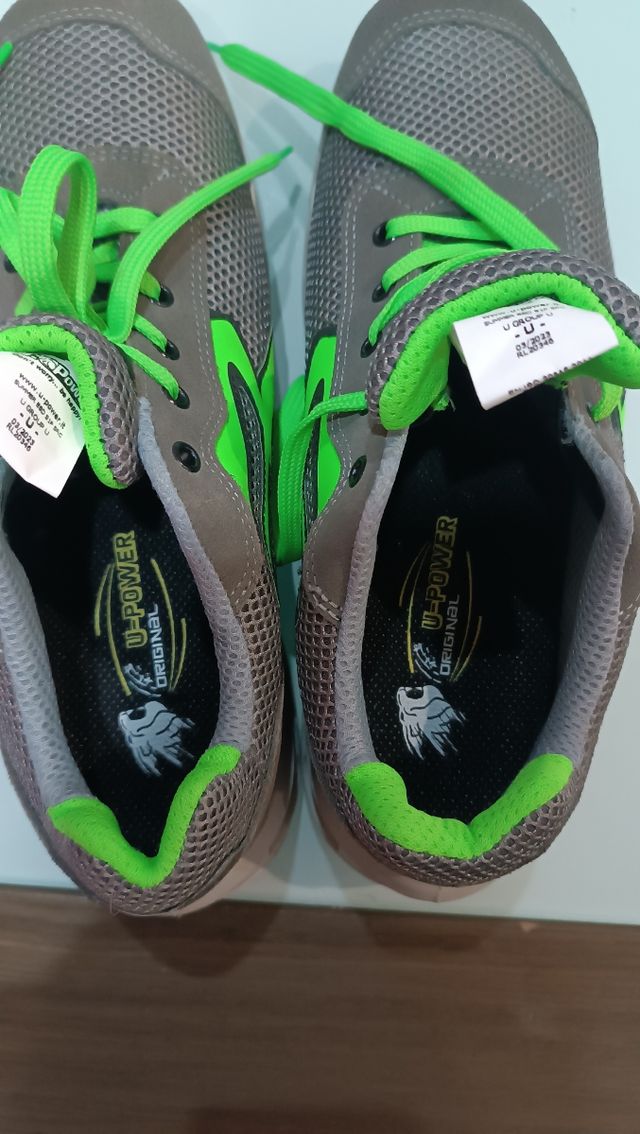 Zapatos de Seguridad U-Power Grises y Verdes