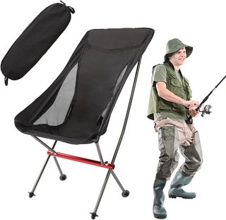 Shallwe Sedia Campeggio Pieghevole NeroRosso CA035