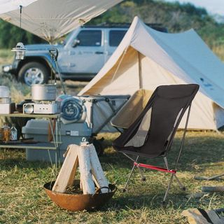 Shallwe Sedia Campeggio Pieghevole NeroRosso CA035