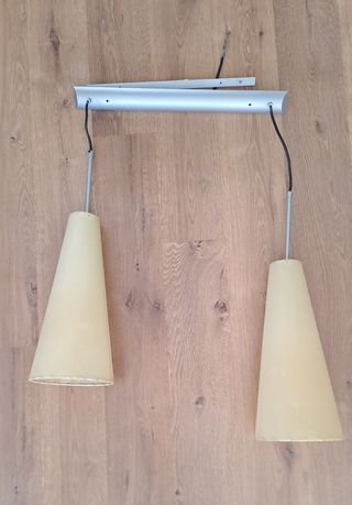 Lámpara de techo colgante plateada y beige