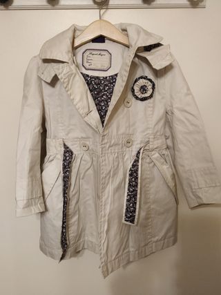 Gabardina niña beige