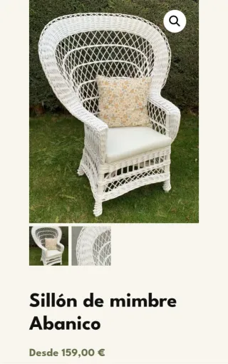 Precioso sillón Emmanuelle de mimbre