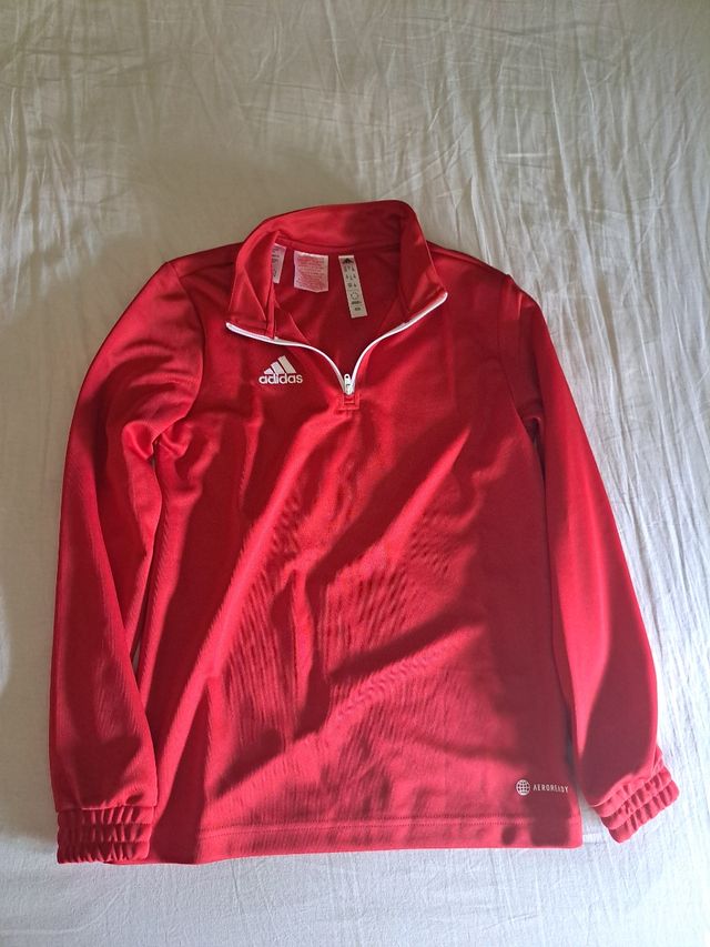 Sudadera Adidas Roja Media Cremallera