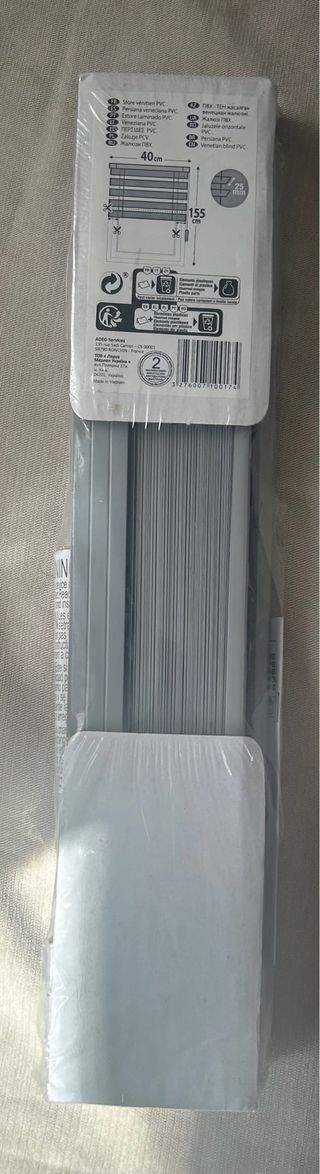 Tenda veneziana in PVC grigio 40x155cm