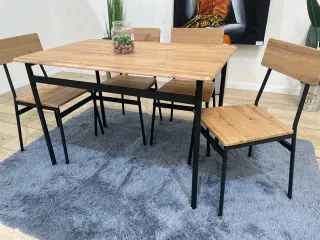 Conjunto Comedor Mesa y 4 Sillas Madera