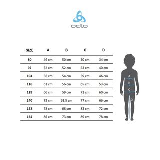 Conjunto térmico ODLO KIDS. Talla 152