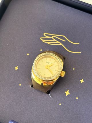 Anillo Reloj Fossil Dorado Nuevo