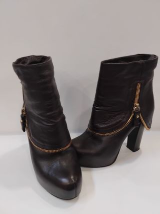Botas de cuero marrón talla 36