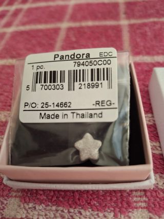 Charm mini plata de ley estrella textura pandora