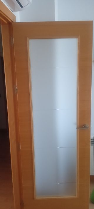 6 puertas madera HAYA, 2 con cristal