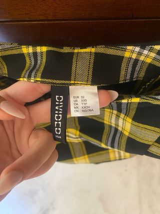 Vestido cuadros H&M amarillo y negro