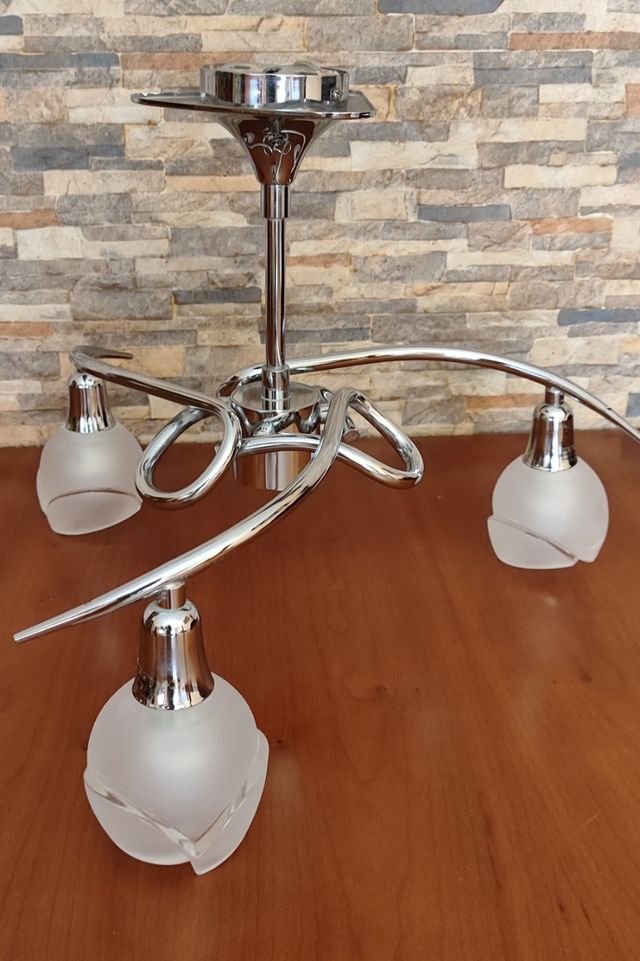 Lámpara de techo y aplique plateado