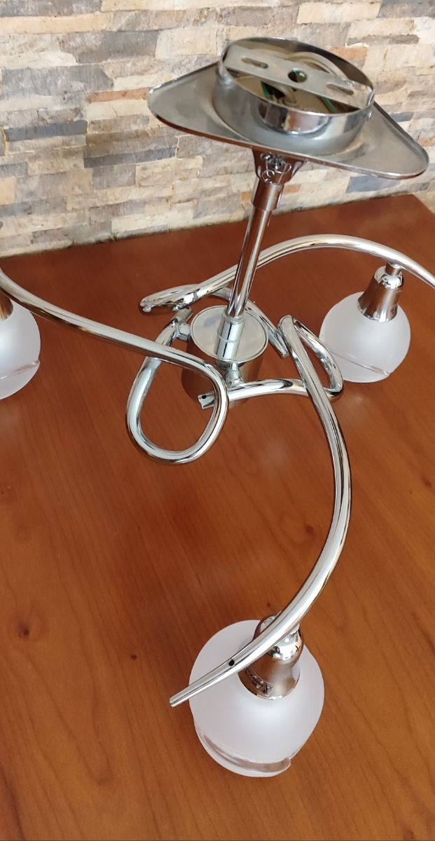 Lámpara de techo y aplique plateado