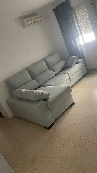 Sofá chaise longue 3 plazas verde agua