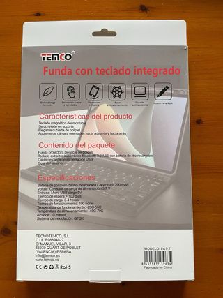 Funda TEMCO para iPad 9.7 con Teclado Bluetooth